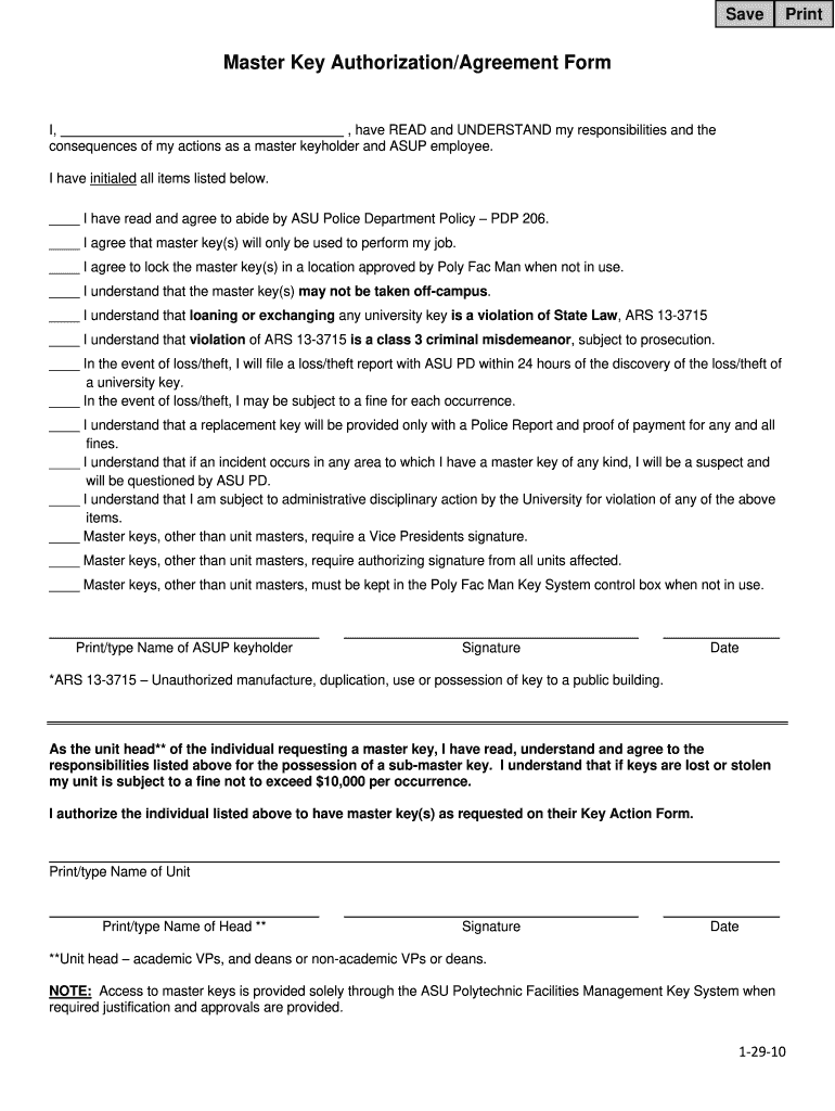 Key Authorization Form