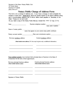 Notary Change of Address  Form