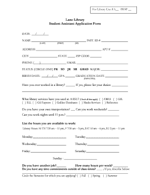 Library Application Form