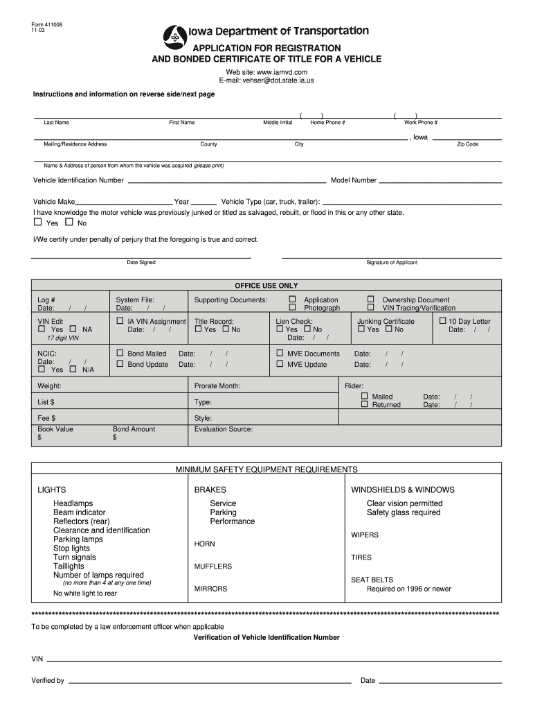  Iowa Form 411008 2003-2024