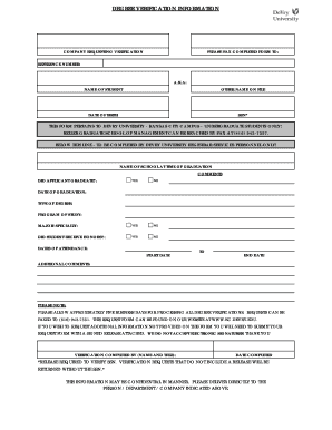 Devry University Degree Verification  Form