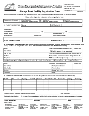 Storage Tank Facility Registration Form