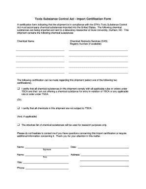 Tsca Form