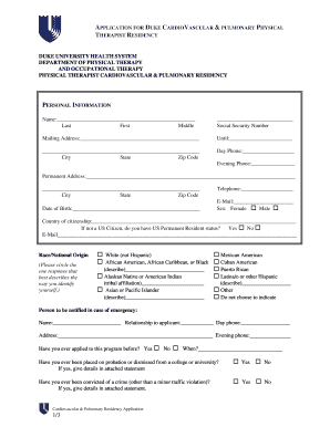 Duke Application  Form