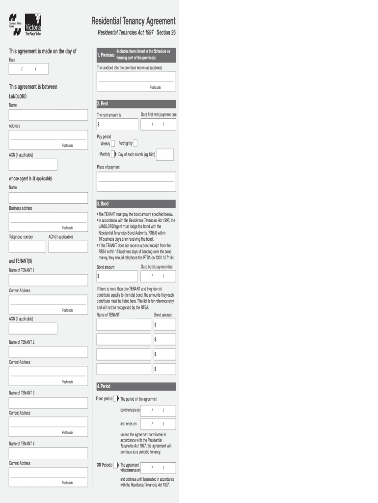 Residential Tenancy Agreement Vic Form