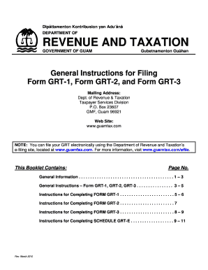 Guam Grt Instructions  Form