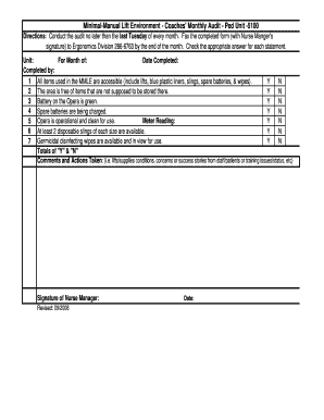 Ped Audit Checklist  Form