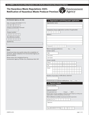 Application Form HWRP01