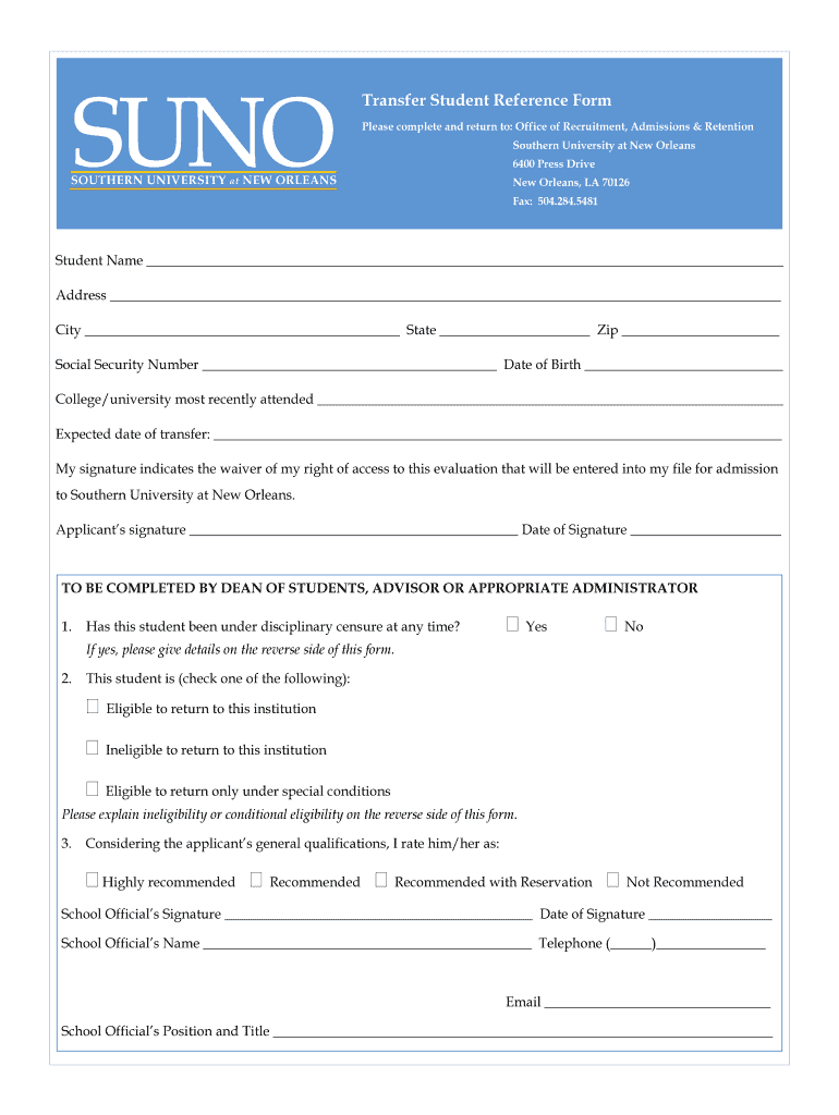 Get and Sign Suno Transfer  Form