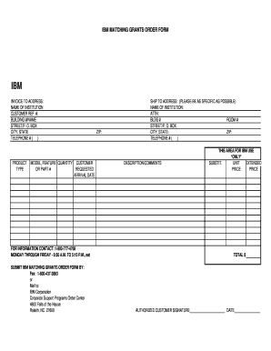 Ibm Matching Grants  Form