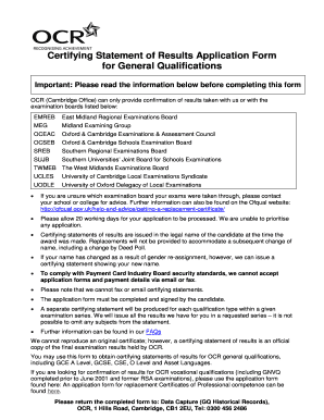 Sample of Statement of Result  Form