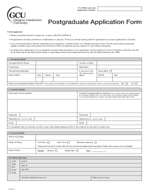 Gcu Application  Form