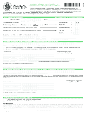 Akc Litter Application Form