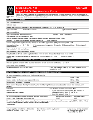 Legale Aid Online Mandate Civlao Form