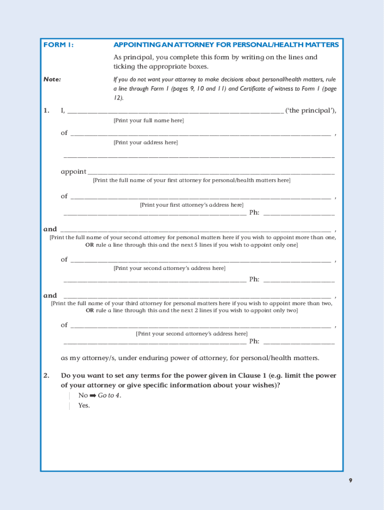 Power of Attorney Form