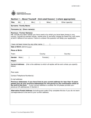 Acro Police Clearance  Form