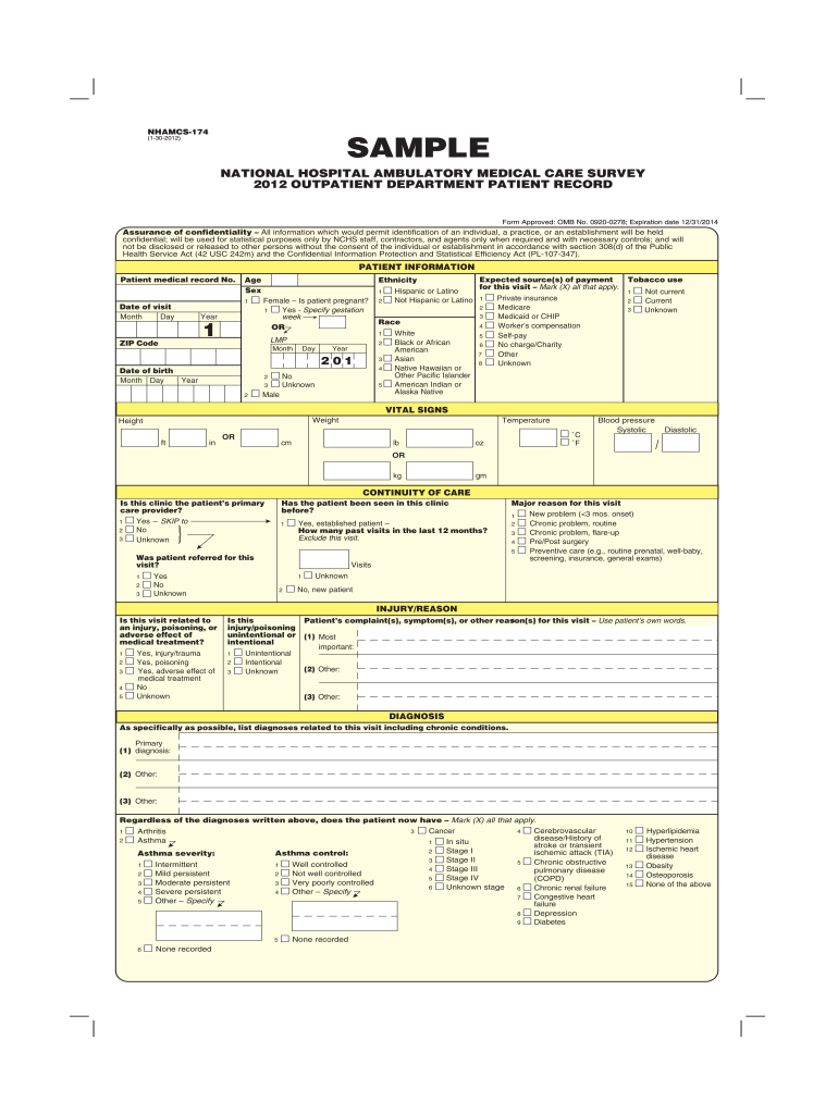  Patient Card Template 2012