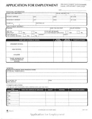  Tops Form 32851 Application for Employment Fillable 2014-2024