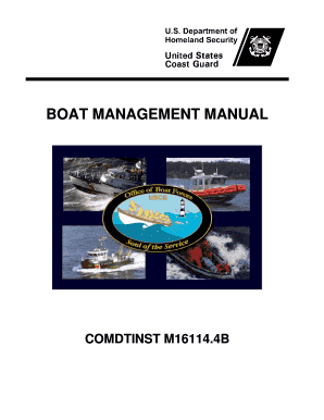 Boat Management Manual, Comdtinst M16114 4b U S Coast Guard Uscg  Form