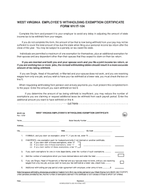 Fillable Wvit 104 Form