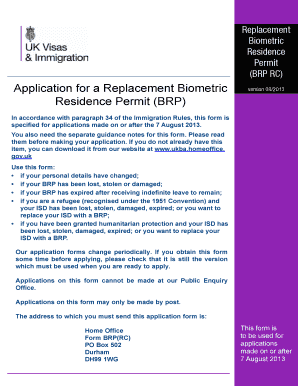 Brp Application Form PDF