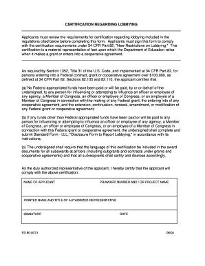 Ed 80 0013 Lobying Form