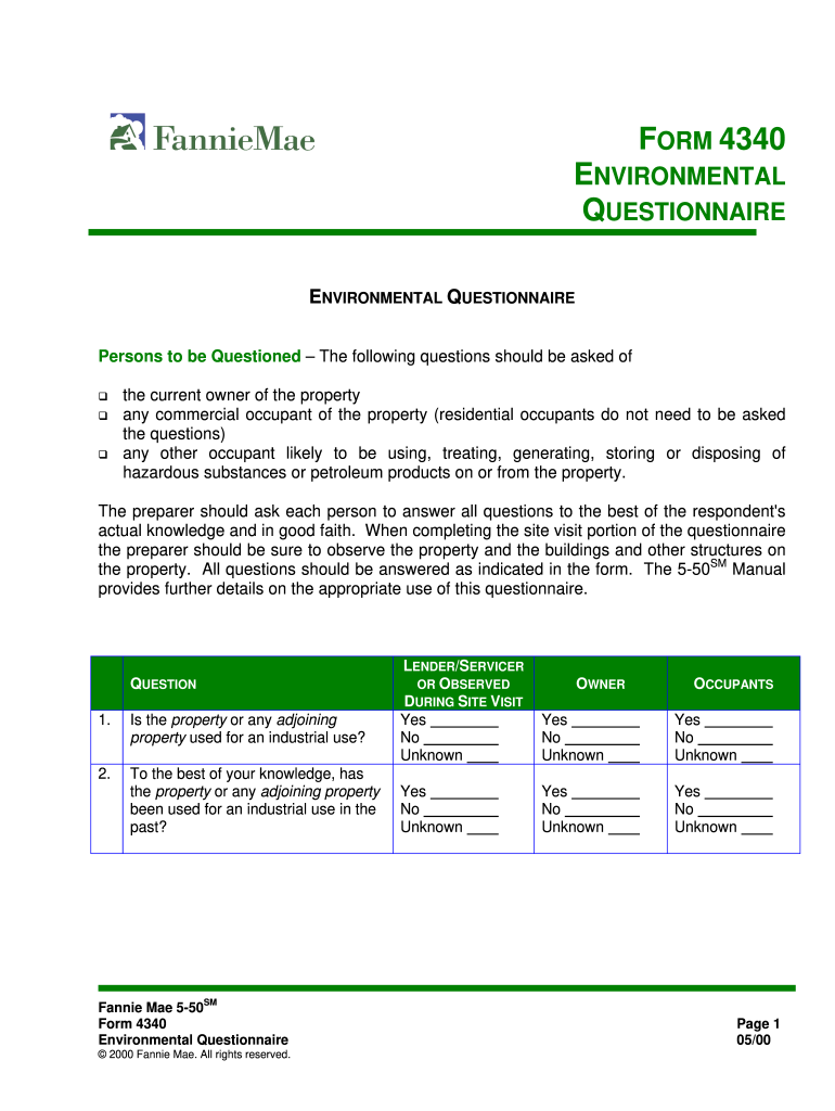 FNMA Form 4340Fannie MaeHazardous Waste Scribd