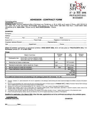 Adhesion Contracts Printable  Form
