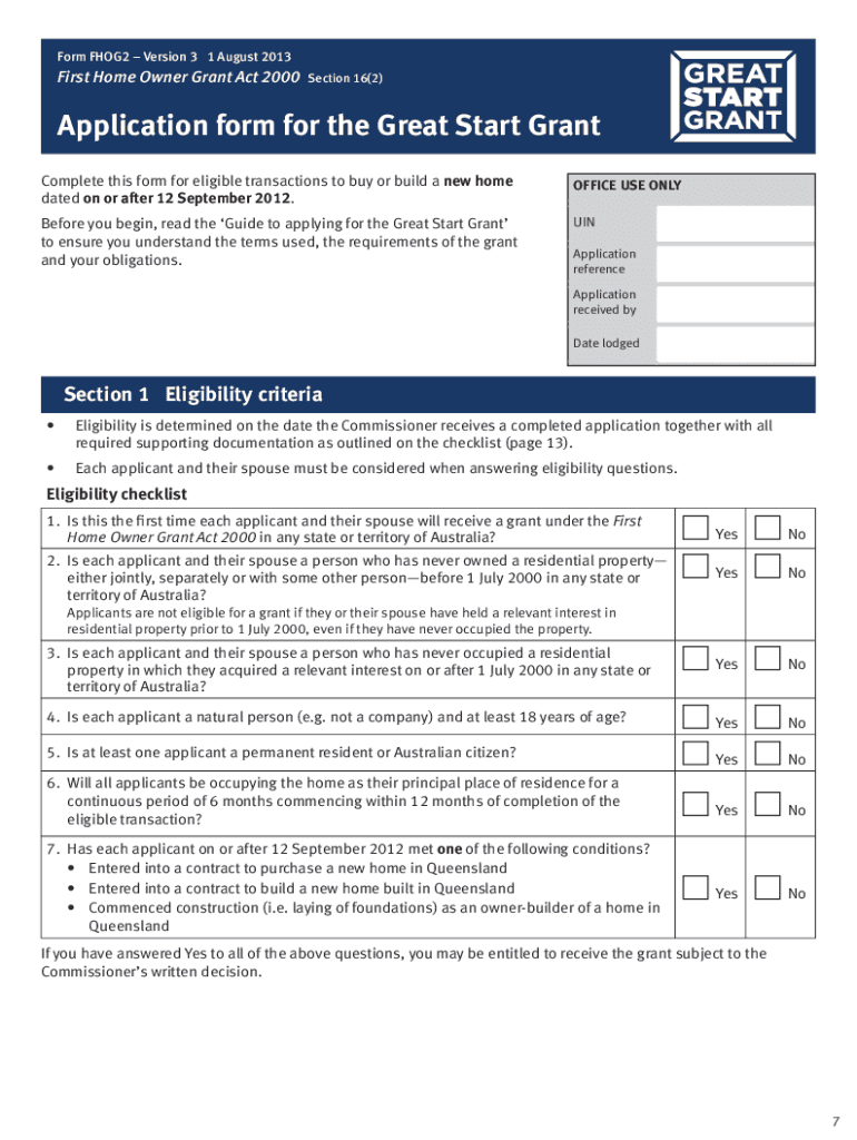  Fhog Application Form 2013-2024