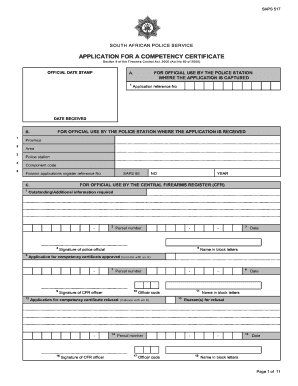 Saps Competency Form
