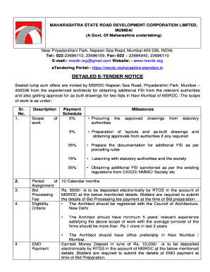 Tender Notice Pwd Maharashtra  Form