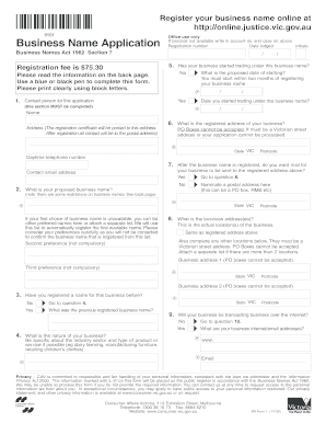 Business Name Application Form Wyndham Partners Lawyers