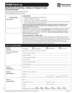 Pamd Form 19