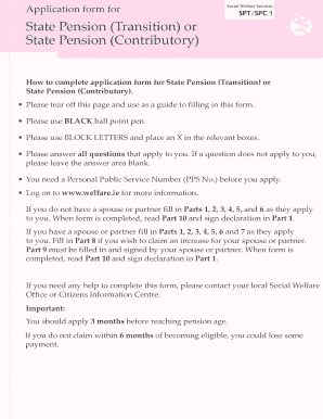 Form Sptspc 1 Contributory Pension