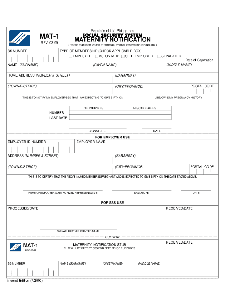  Mat 1 Form 1999