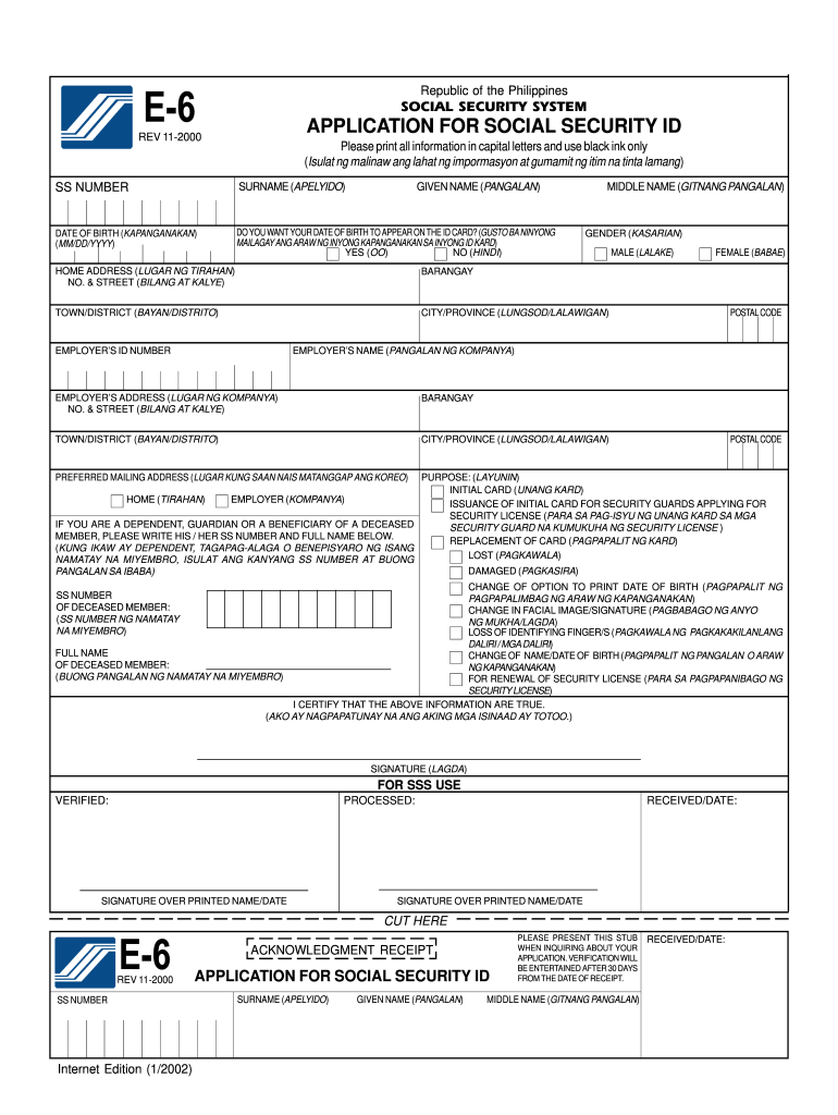  Sss E6 Form Online 2002-2024