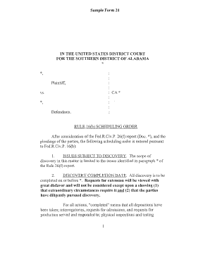 Scheduling Order  Form