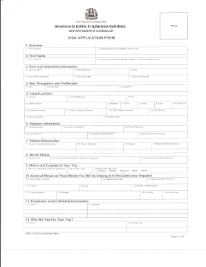 Dominican Republic Entry Form