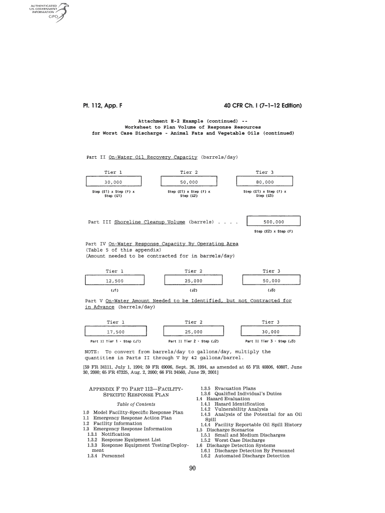  40 Cfr 112 Appendix F 2012-2024