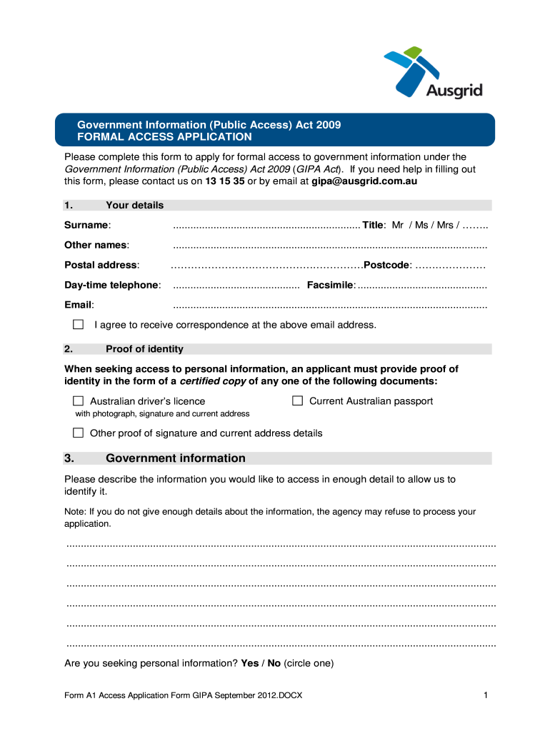Get and Sign Form Gipa 2012-2022