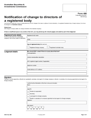 Asic Form 490