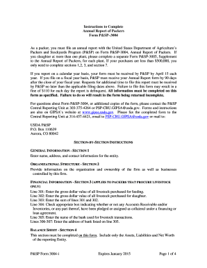 Packers and Stockyards Annual Report  Form