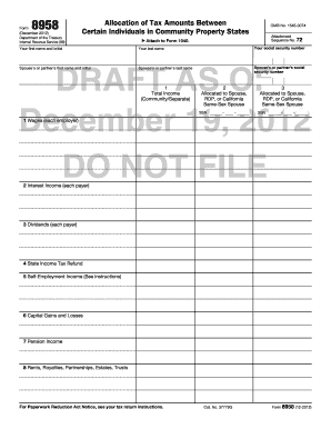 Example of Completed Form 8958