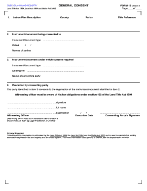 Form 18 General Consent