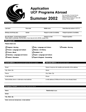 Ucf Application  Form