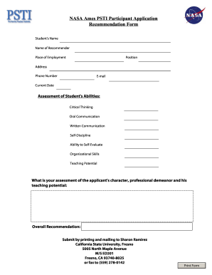 Nasa Application Form Fill Out And Sign Printable Pdf Template Signnow
