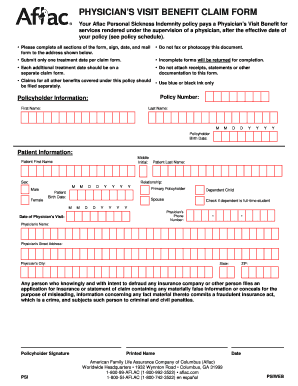 Aflac Printable Claim Forms