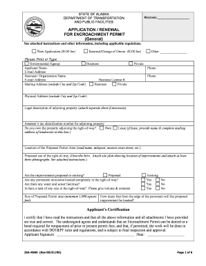 Alaska Dot Encroachment Application Form