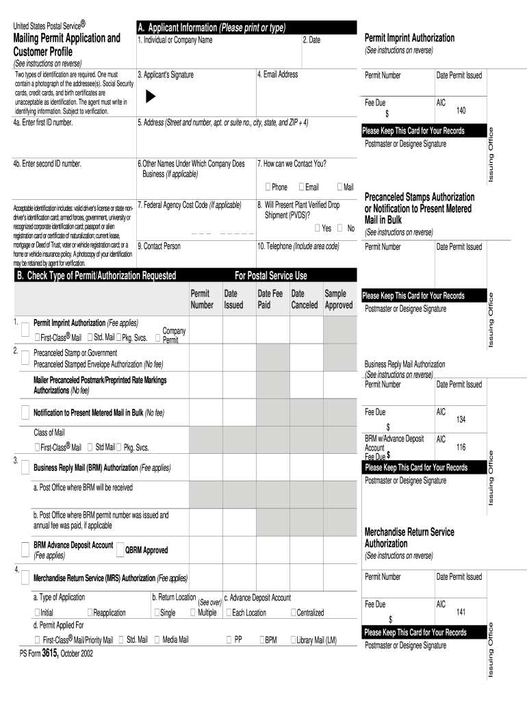  Ps Form 3615 Fillable 2020