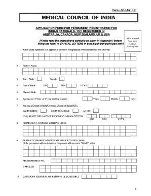 Mci Registration Form